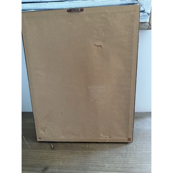 Vintage Framed Crewel Framed Owls Moon Halloween Needlecraft - Picture 4 of 4